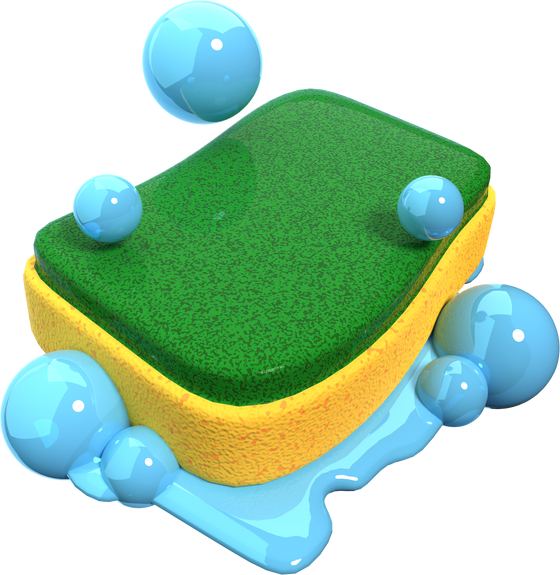 3D Cleaning Sponge Illustration