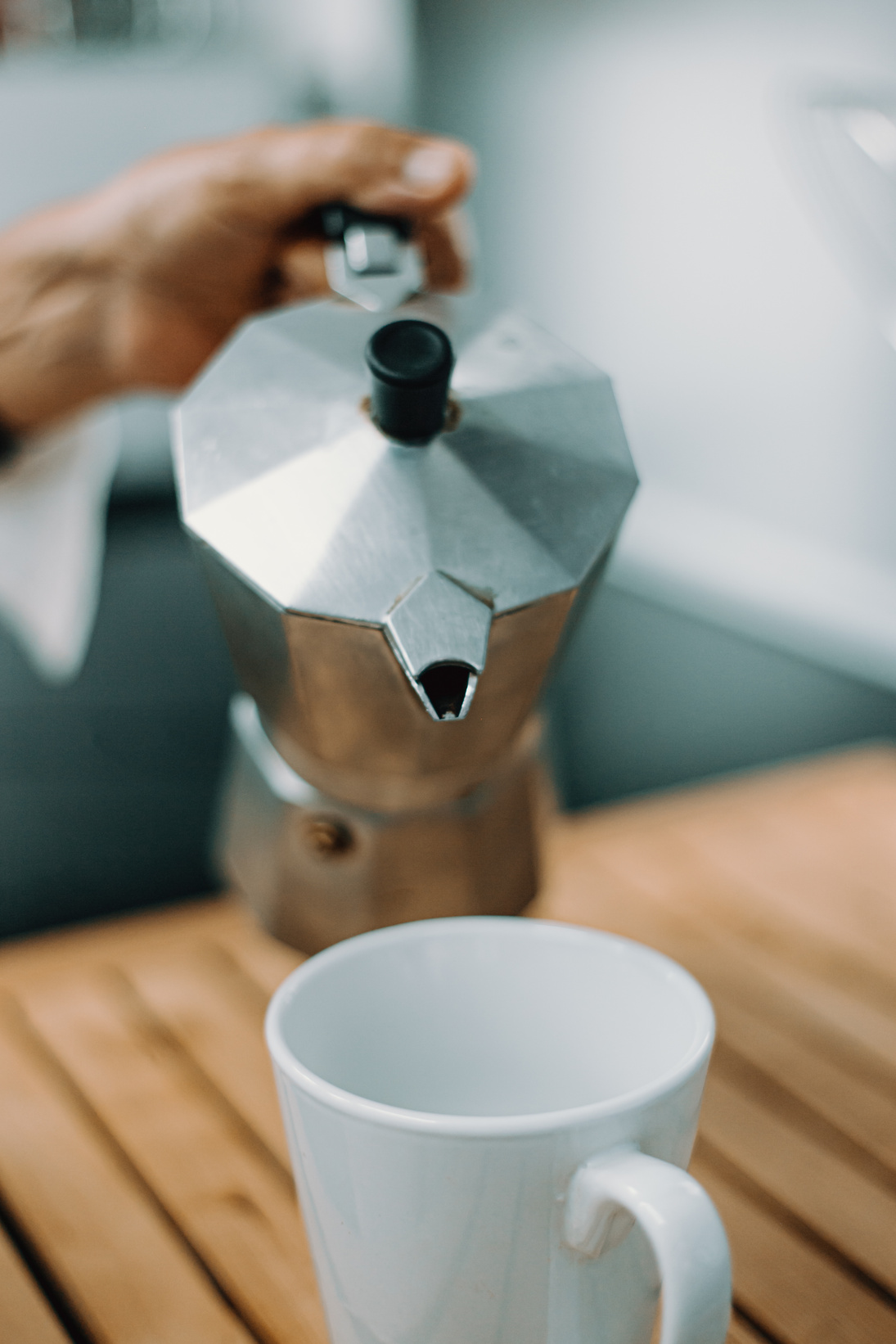 Coffee Pot about to Serve Coffee